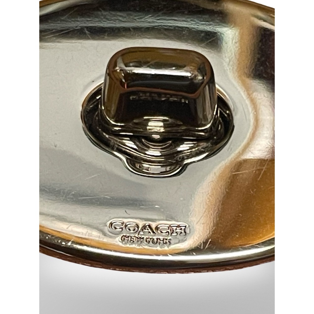 Coach Pebbled Leather Turnlock Crossbody Bag Brown brass Hardware luxury chic - Picture 3 of 10